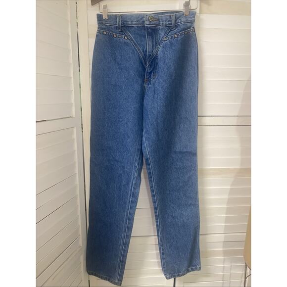 Ozark Mountain Bareback Denim Jeans Size 7 (28”x32”) Rodeo Cowgirl Blue VTG USA - Picture 1 of 10